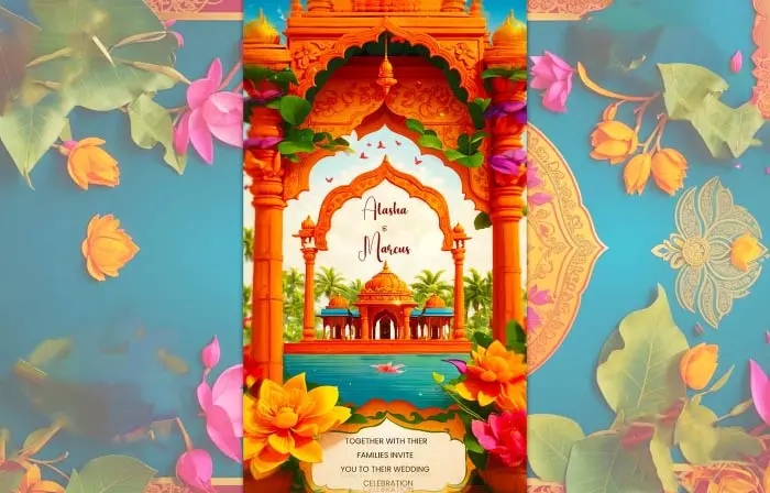 Royal Indian Traditional 3D Wedding Invitation Instagram Story